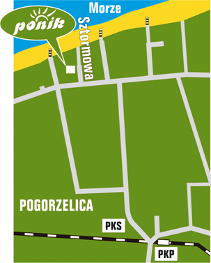 Apartamenty Ponik w pogorzelicy - mapa poglądowa